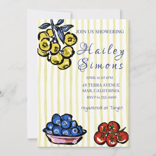 ラドルチェヴィタレモイタリアンンイエロー 招待状 (正面)