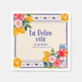 ラドルチェヴィタレモイタリアンンフローラブライダルシャワー スタンダードカクテルナプキン (正面)