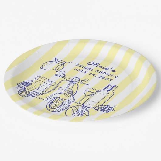 ラドルチェヴィタレモイタリアンンワインブライダルシャワー ペーパープレート (アングル)