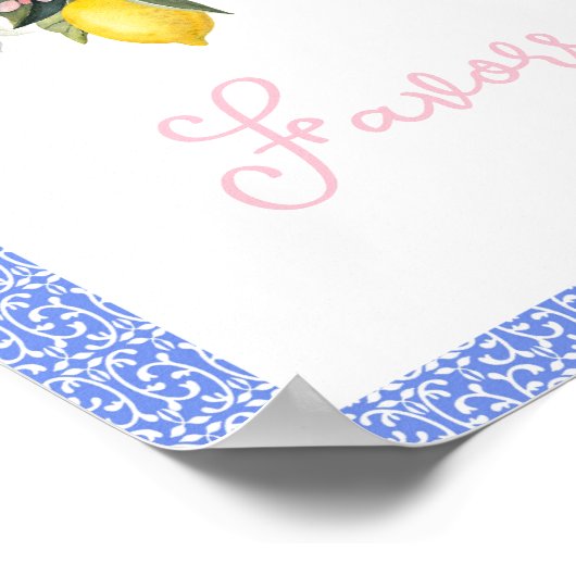 ラドルチェヴィタレモンピンクボウ赤ちゃんシャワーの好意 ポスター (角)