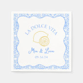 ラドルチェヴィタレモンブルーアマルフィ結婚イタリア スタンダードカクテルナプキン (正面)