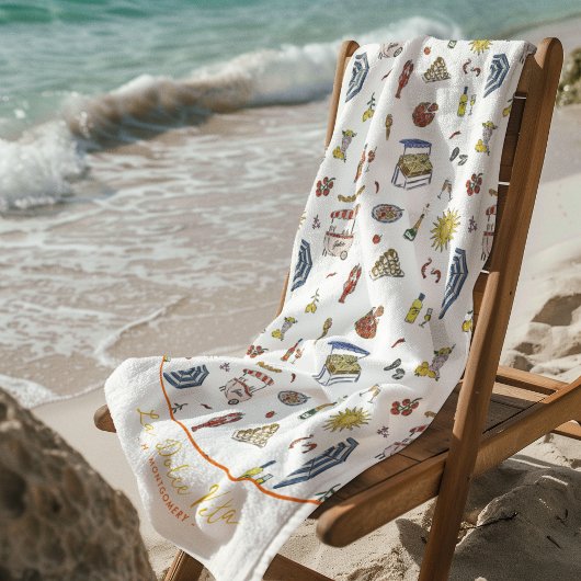 ラドルチェヴィタ地中海のイタリアン | モノグラム ビーチタオル