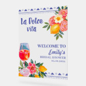 ラドルチェヴィータイタリアンブライダルシャワー歓迎 アクリルサイン (傾斜)