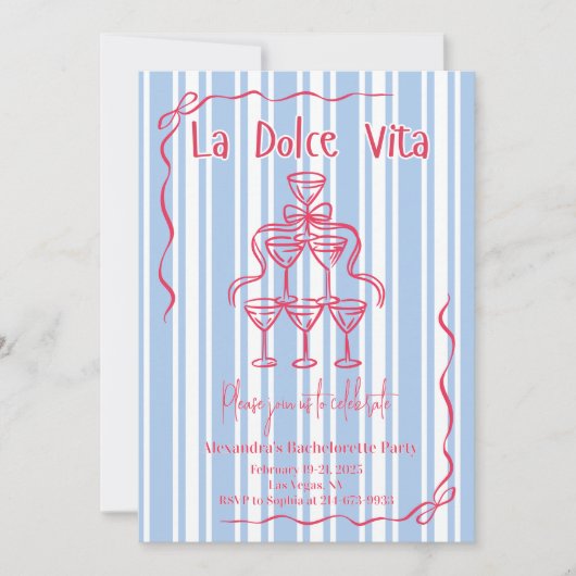 ラドルチェヴィータバチェロレッテウィークエンド日程 招待状 (正面)