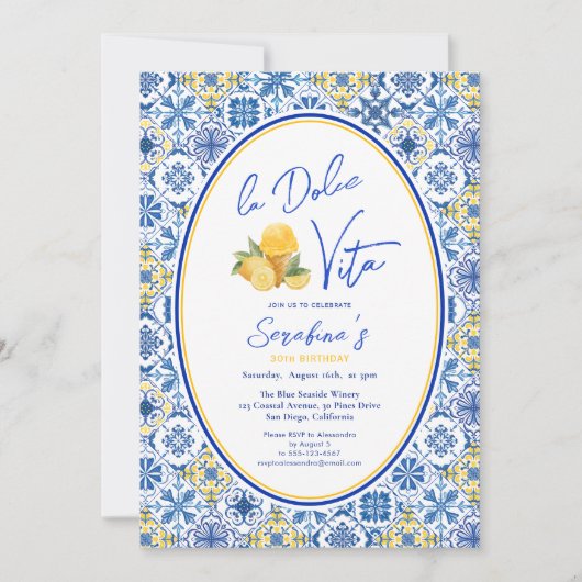 ラドルチェヴィータ地中海のサマーバースデーパーティー 招待状 (正面)