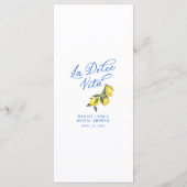 ラドルチェヴィータ地中海のブライダルシャワーメニュー メニュー (裏面)