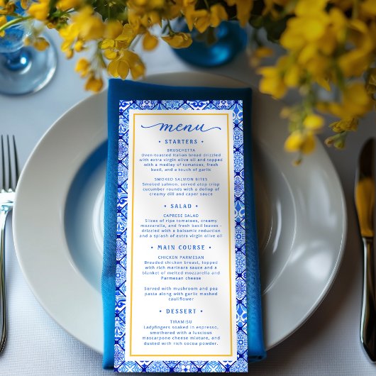 ラドルチェヴィータ地中海のブライダルシャワーメニュー メニュー