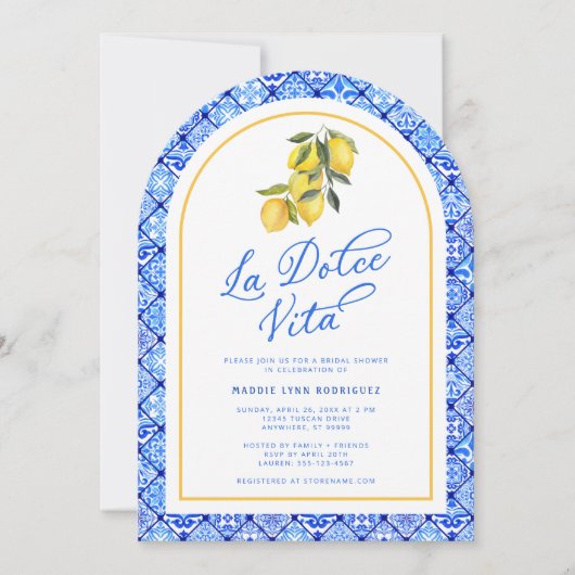 ラドルチェヴィータ地中海のブライダルシャワー 招待状 (正面)