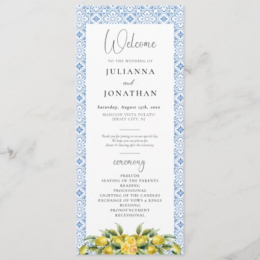 ラドルチェヴィータ地中海の結婚式 プログラム (正面)