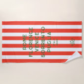 ラドルチェヴィータ5宛先レッドイタリアストライプ ビーチタオル (正面)