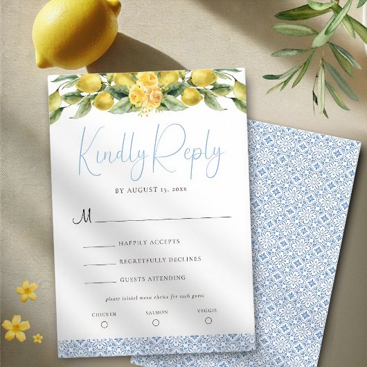 ラドルチェヴィータ – ウェデ地中海のィングRSVPカード 出欠カード