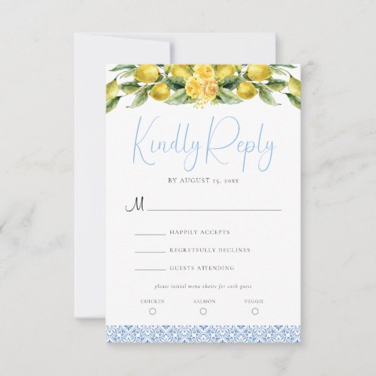 ラドルチェヴィータ – ウェデ地中海のィングRSVPカード 出欠カード (正面)