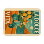 ラドルチェヴィータ – レトロイタリアンコースト旅行ポスター マグネット (横)