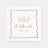 "ラドルチェヴィータ"手書きブライダルシャワー スタンダードカクテルナプキン (正面)