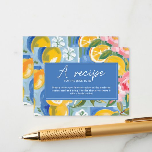 ラドルチェ・ヴィータ・レモンブライダルシャワーカミングアレシピ エンクロージャーカード (正面/裏面インサイチュ)