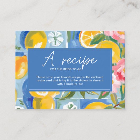 ラドルチェ・ヴィータ・レモンブライダルシャワーカミングアレシピ エンクロージャーカード (正面)