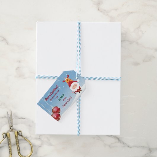 ラドルフ・サンタクロースからの特別な贈り物 ギフトタグ (より糸つき)