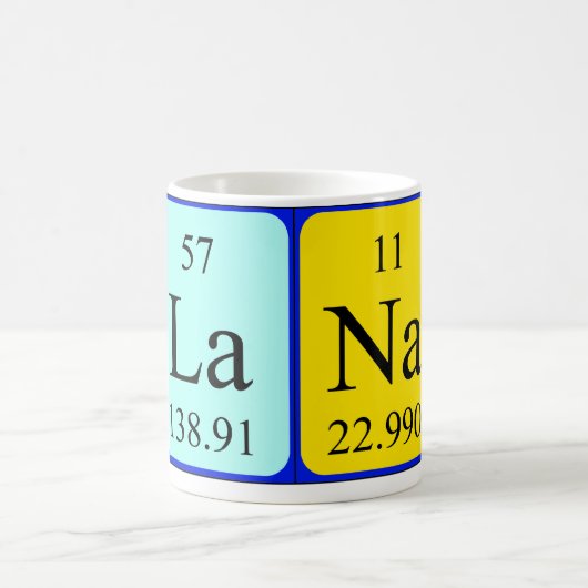 ラナの周期表の名前のマグ コーヒーマグカップ (中央)