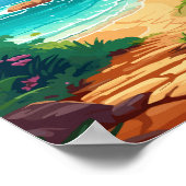 ラナイアイランドハワイヴィンテージ旅行イラストレーション ポスター (角)