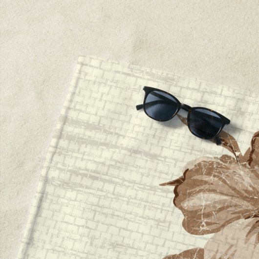 ラナイハワイアンハ動揺してイビスカスブラウン ビーチタオル (インサイチュ)