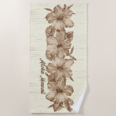 ラナイハワイアンハ動揺してイビスカスブラウン ビーチタオル (正面)