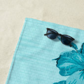 ラナイ動揺してハワイアンハイビスカスアクアブー ビーチタオル (インサイチュ)