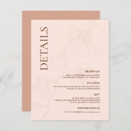 ラナラテモダンオーキッドの結婚詳細カード エンクロージャーカード