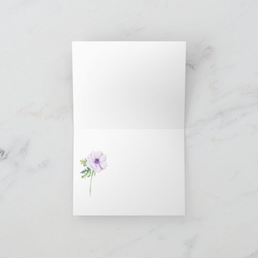 ラナンキュラスとアネモネのカスタマイズ可能なブライズシャワーのお礼カード サンキューカード (内部)