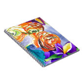 ラナンキュラスとアヤメの水彩画 ノートブック (右側)