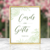 ラナンキュラスのラインアートギフト&カードサイン ポスター