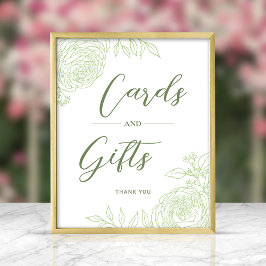 ラナンキュラスのラインアートギフト&カードサイン ポスター