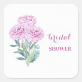 ラナンキュラス&アネモネ カスタマイズ可能な ブライダルシャワー スクエアシール (正面)