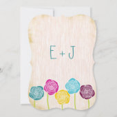 ラナンキュラス ローズ ミント ピンク モダン ウェディング 招待状 (裏面)