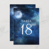 ラナー・スカイ・フル・ムーン・シーティング・ウェディング・テーブル・ナンバー 招待状 (正面/裏面)