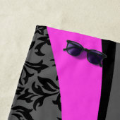 ラニアカハワイアンストライプのサーフボード – グレー ビーチタオル (インサイチュ)