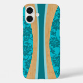 ラニアケアハワイアンウフェイクッドサーフボードライトティール(緑がかった色) Case-Mate iPhoneケース (裏面)