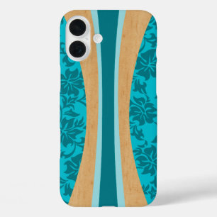 ラニアケアハワイアンウフェイクッドサーフボードライトティール（緑がかった色）  iPhone 16 PLUSケース