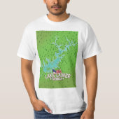 ラニア湖 ジョージア州 地図 Tシャツ (正面)