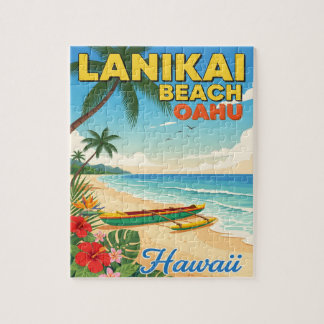 ラニカイビーチ ハワイ 熱帯のカヌー ジグソーパズル