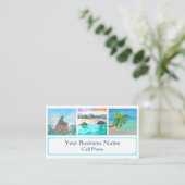 ラニカビーチハワイパームツリーシールトロピカル 名刺 (スタンド正面)