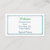 ラニカビーチハワイパームツリーシールトロピカル 名刺 (裏面)