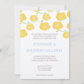 ラヌカルスバライエローグレーモダン結婚ズ 招待状 (正面)