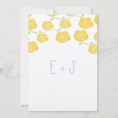 ラヌカルスバライエローグレーモダン結婚ズ 招待状 (裏面)