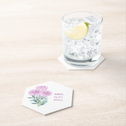 ラヌカルス&アネモネスブライダルシャワー パーソナライズされた ペーパーコースター (インサイチュ)
