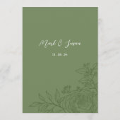 ラヌカ結婚ルスの座席表カード プログラム (裏面)