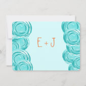 ラヌンキュラスバラミントコーラルモダンウェディングアクト 招待状 (裏面)