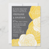 ラヌンキュラスバラライムイエローグレモダンイ結婚ズ 招待状 (正面)