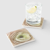 ラヌンキュラス花 ストーンコースター (横)