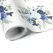 ラヌンクルスアネモネアジサイバラ白地 ラッピングペーパー (ロールコーナー)