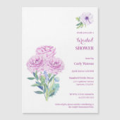 ラヌンクルス&アネモネスのカスタマイズ可能なブライダルシャワー マグネット招待状 (正面)